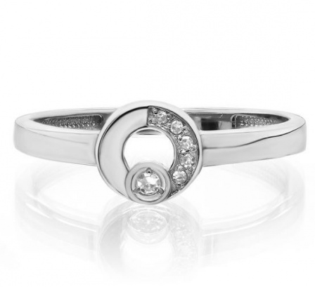 Кольцо с 6 бриллиантами из серебра (арт. 2048929)