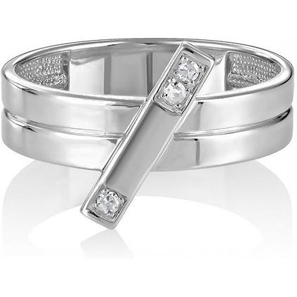 Кольцо с 3 бриллиантами из серебра (арт. 2049059)
