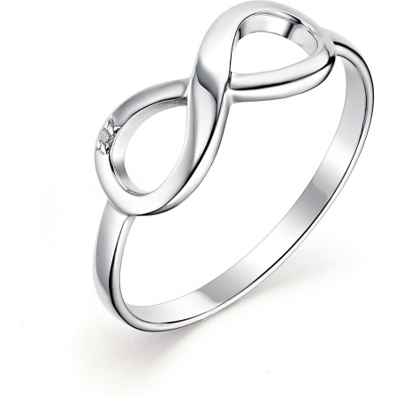 Кольцо с 1 бриллиантом из серебра (арт. 2052847)