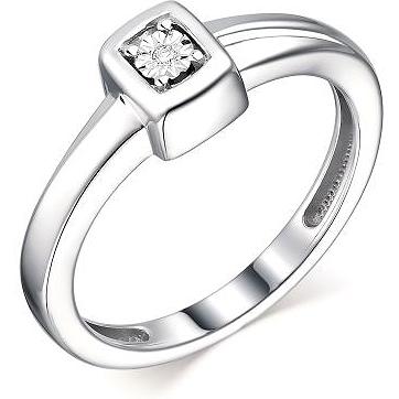 Кольцо с 1 бриллиантом из серебра (арт. 2053027)