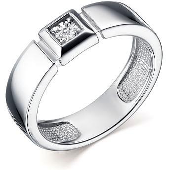 Кольцо с 1 бриллиантом из серебра (арт. 2055226)