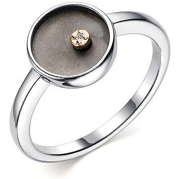 Кольцо с 1 бриллиантом из серебра и золота (арт. 2055355)