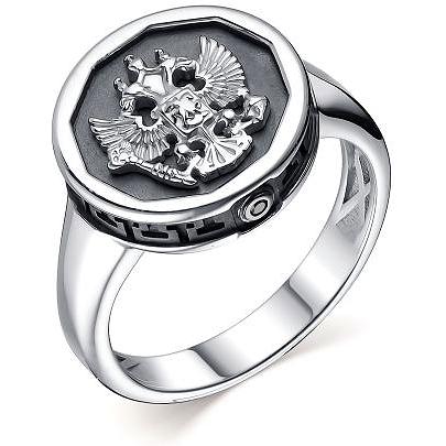 Кольцо с 2 бриллиантами из серебра (арт. 2056537)