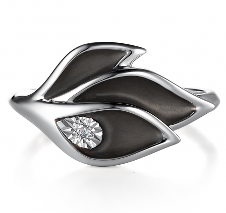 Кольцо с 1 бриллиантом из серебра (арт. 2057079)