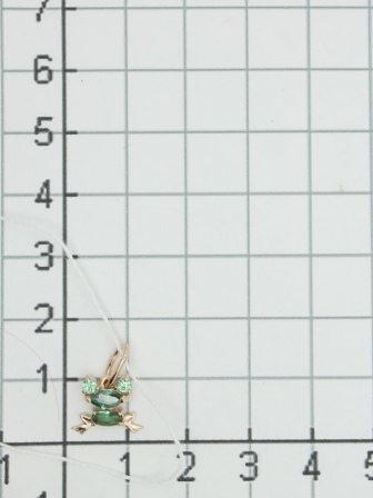 Подвеска Лягушка с фианитами и алпанитом из серебра с позолотой (арт. 2120465)