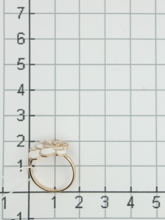 Кольцо с 8 фианитами из серебра с позолотой (арт. 2128561)