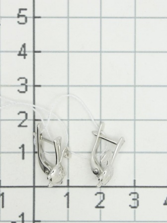Серьги с 2 фианитами из серебра (арт. 2128673)
