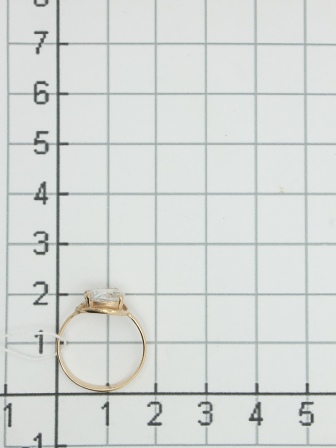 Кольцо с 4 фианитами из серебра с позолотой (арт. 2129394)