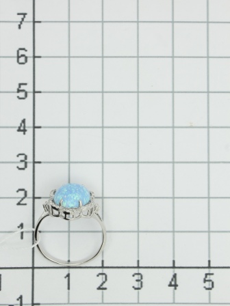 Кольцо с опалом и фианитами из серебра (арт. 2129657)