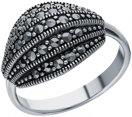 Кольцо с марказитами из серебра (арт. 2140291)
