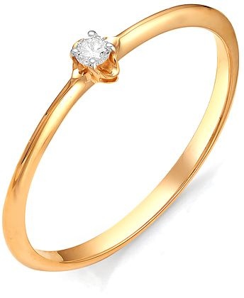 Кольцо с 1 бриллиантом из красного золота (арт. 2160357)