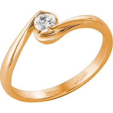 Кольцо с 1 бриллиантом из красного золота (арт. 2160547)