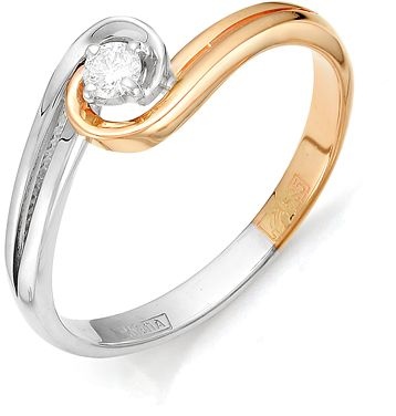 Кольцо с 1 бриллиантом из красного золота (арт. 2160558)