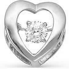 Подвеска Сердце с 1 бриллиантом из белого золота (арт. 2161825)