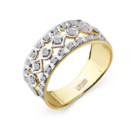Кольцо с 31 бриллиантом из жёлтого золота (арт. 2168552)