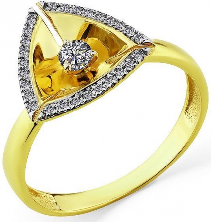 Кольцо с 28 бриллиантами из жёлтого золота (арт. 2169018)