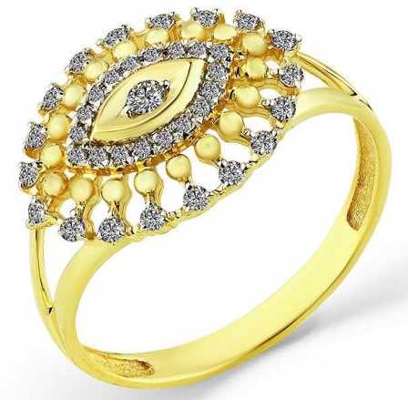 Кольцо с 37 бриллиантами из жёлтого золота (арт. 2169195)