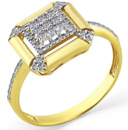 Кольцо с 55 бриллиантами из жёлтого золота (арт. 2169415)