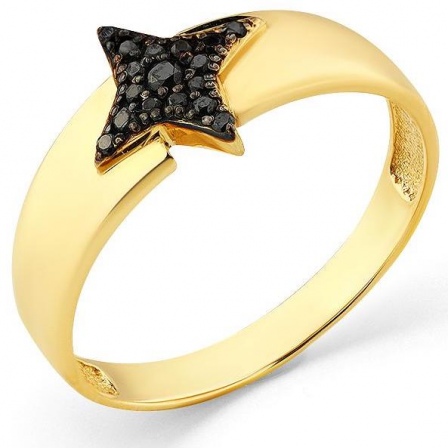 Кольцо Звезда с 17 бриллиантами из жёлтого золота (арт. 2169736)