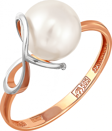 Кольцо с 1 жемчугом из красного золота (арт. 2170420)
