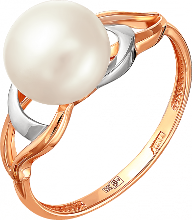Кольцо с 1 жемчугом из красного золота (арт. 2170673)