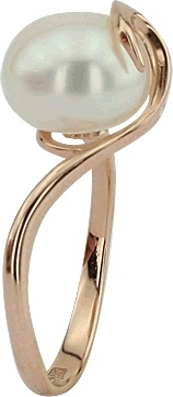 Кольцо с 1 жемчугом из красного золота (арт. 2180098)