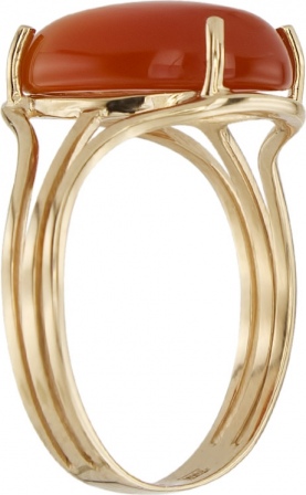 Кольцо с 1 сердоликом из красного золота (арт. 2180385)