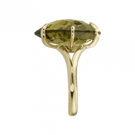 Кольцо с 1 кварцем из жёлтого золота (арт. 2181531)
