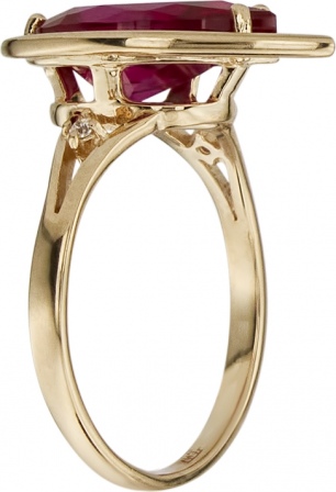 Кольцо с рубином и фианитами из красного золота (арт. 2181850)