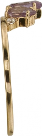 Кольцо с аметистами и фианитами из красного золота (арт. 2182185)