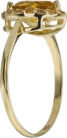 Кольцо с цитрином и сапфирами из жёлтого золота (арт. 2182884)