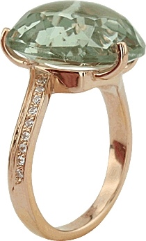 Кольцо с аметистом и фианитами из красного золота (арт. 2182961)