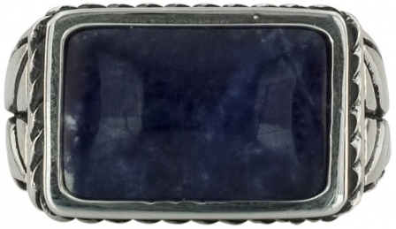 Кольцо с 1 содалитом из серебра (арт. 2183488)
