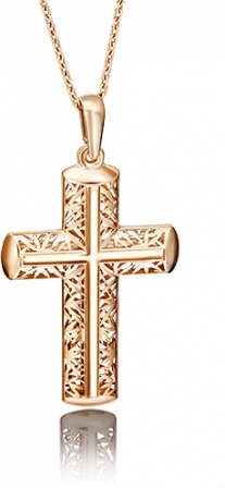 Крестик из красного золота (арт. 2210809)