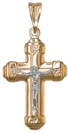 Крестик из комбинированного золота (арт. 2213665)