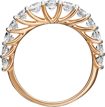 Кольцо с фианитами из красного золота (арт. 2213917)