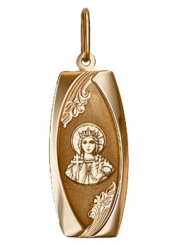 Подвеска-иконка "Святая Екатерина" из красного золота (арт. 2214552)