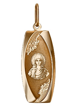 Подвеска-иконка "Святая Лариса" из красного золота (арт. 2214553)