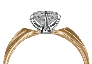 Кольцо с фианитами из комбинированного золота (арт. 2214714)
