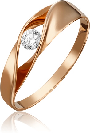 Кольцо с 1 бриллиантом из красного золота (арт. 2216294)