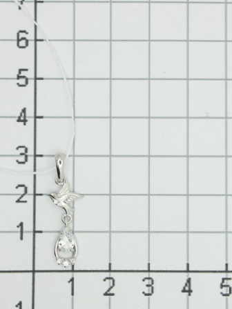 Подвеска Птичка с 6 фианитами из серебра (арт. 2240523)