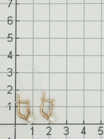 Серьги с жемчугом и фианитами из серебра с позолотой (арт. 2240650)