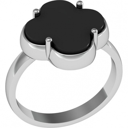 Кольцо с 1 ониксом из серебра (арт. 2242710)