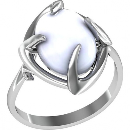 Кольцо с 1 лунным камнем из серебра (арт. 2242858)