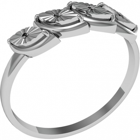 Кольцо с 4 бриллиантами из серебра (арт. 2243678)