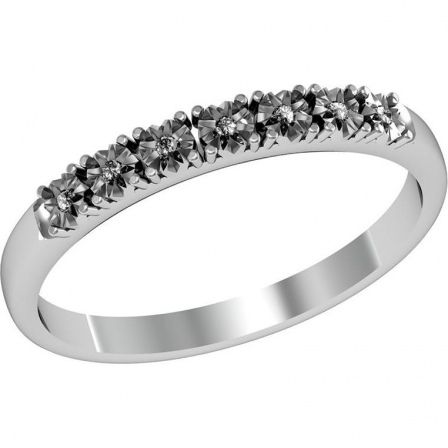 Кольцо с бриллиантами и фианитами из серебра (арт. 2243770)