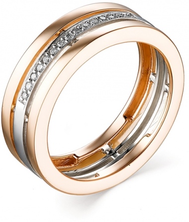 Кольцо с 15 бриллиантами из красного золота (арт. 2280122)