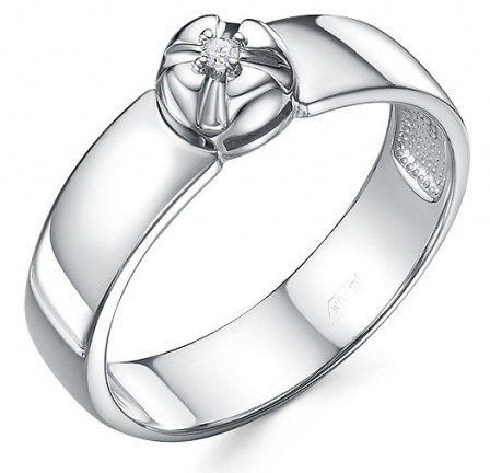 Кольцо с 1 бриллиантом из серебра (арт. 2281991)
