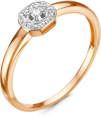 Кольцо с 5 бриллиантами из красного золота (арт. 2310103)