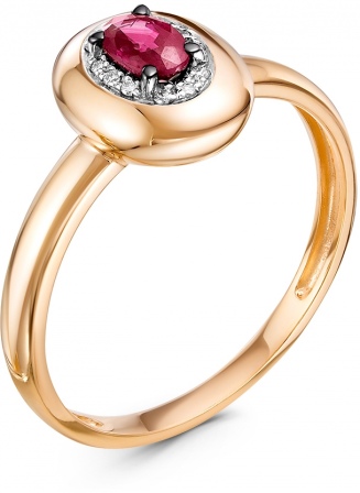 Кольцо с рубином и бриллиантами из красного золота (арт. 2311999)